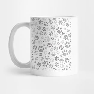 Doodle grey paw prints seamless Mug